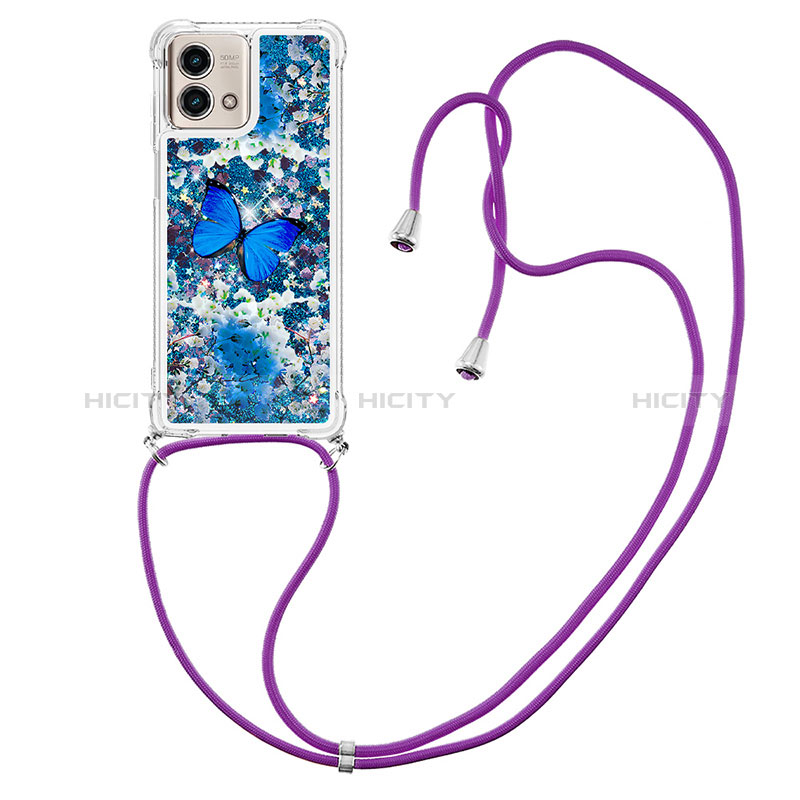 Funda Silicona Carcasa Goma Bling-Bling con Acollador Cordon Lanyard YB2 para Motorola Moto G Stylus (2023) 4G