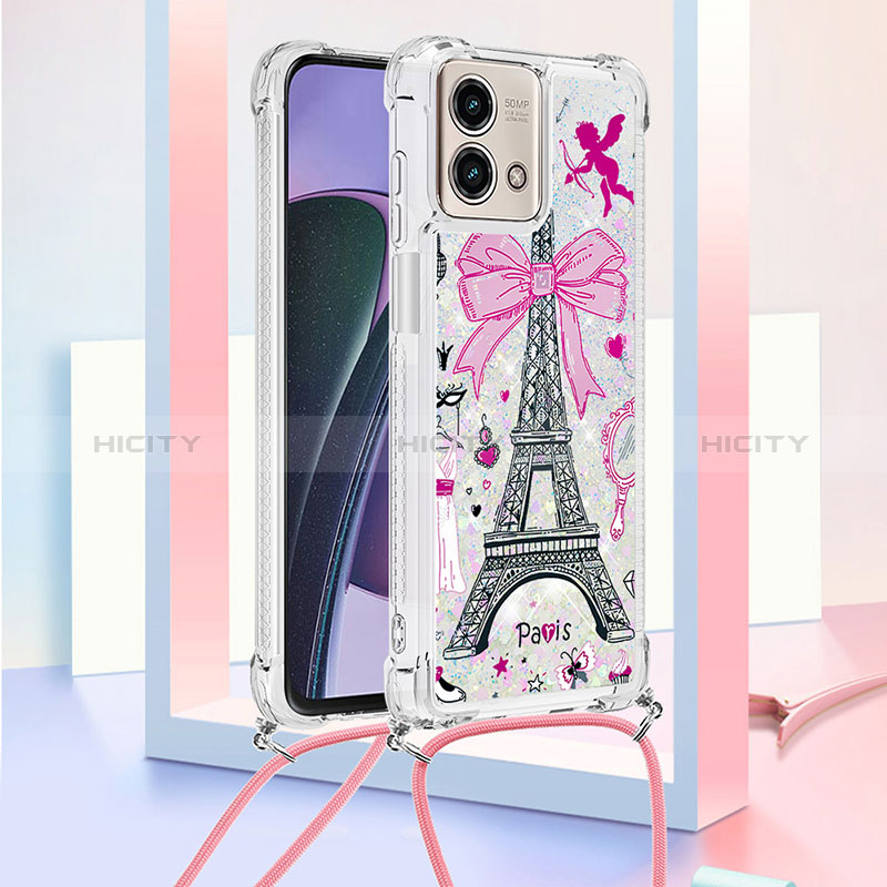 Funda Silicona Carcasa Goma Bling-Bling con Acollador Cordon Lanyard YB2 para Motorola Moto G Stylus (2023) 4G