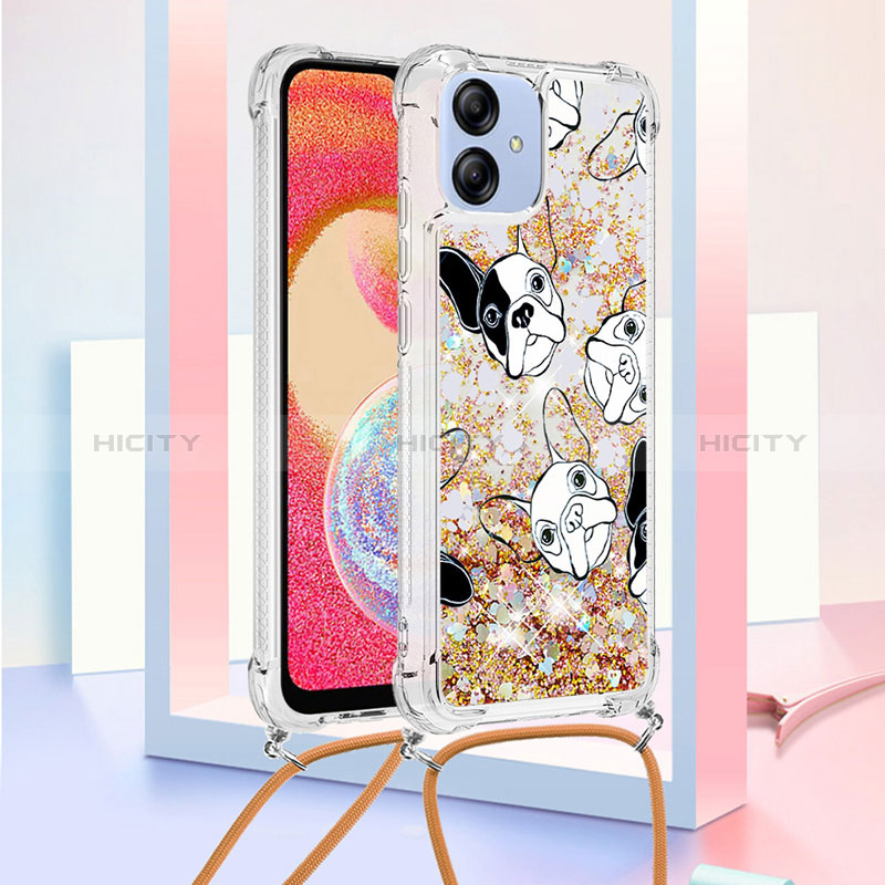 Funda Silicona Carcasa Goma Bling-Bling con Acollador Cordon Lanyard YB2 para Samsung Galaxy A04E