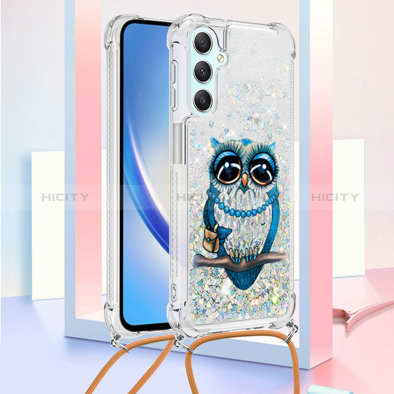 Funda Silicona Carcasa Goma Bling-Bling con Acollador Cordon Lanyard YB2 para Samsung Galaxy A24 4G