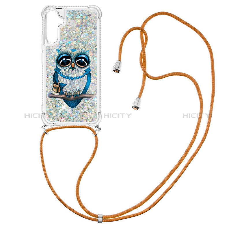 Funda Silicona Carcasa Goma Bling-Bling con Acollador Cordon Lanyard YB2 para Samsung Galaxy A34 5G