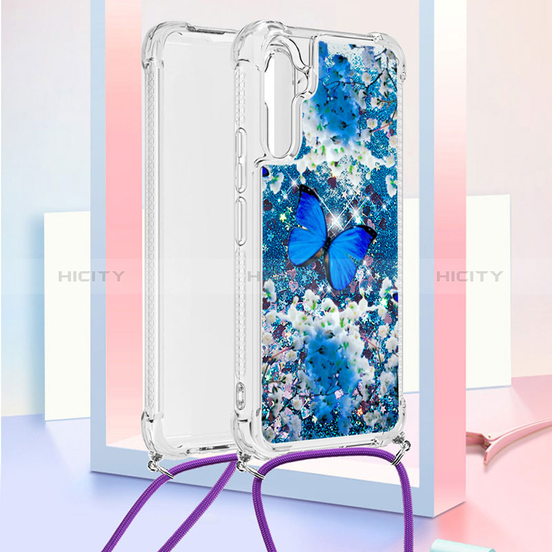 Funda Silicona Carcasa Goma Bling-Bling con Acollador Cordon Lanyard YB2 para Samsung Galaxy A34 5G