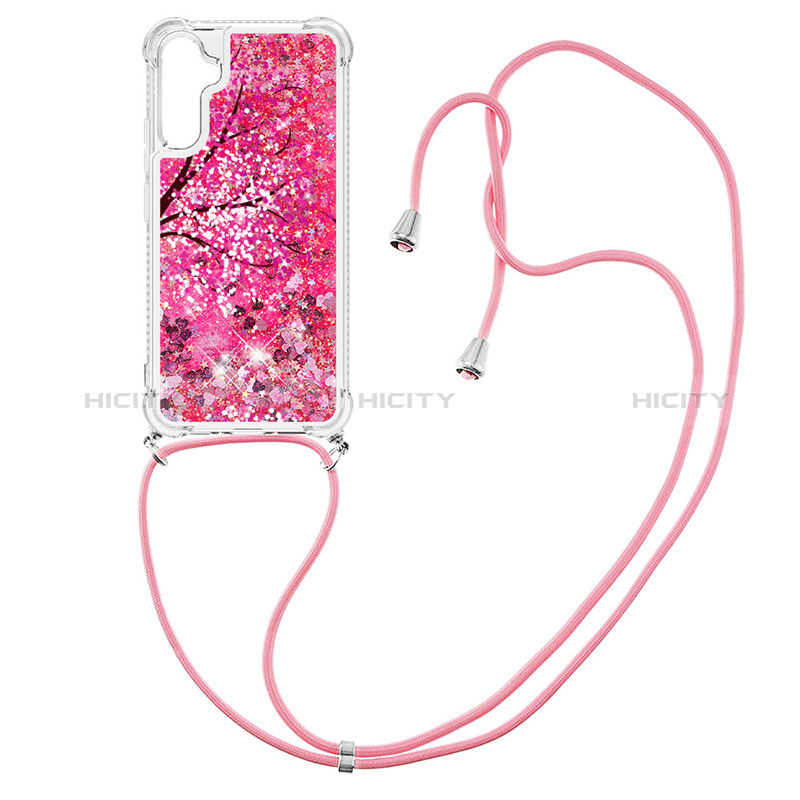 Funda Silicona Carcasa Goma Bling-Bling con Acollador Cordon Lanyard YB2 para Samsung Galaxy A34 5G