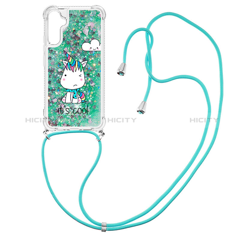 Funda Silicona Carcasa Goma Bling-Bling con Acollador Cordon Lanyard YB2 para Samsung Galaxy A34 5G