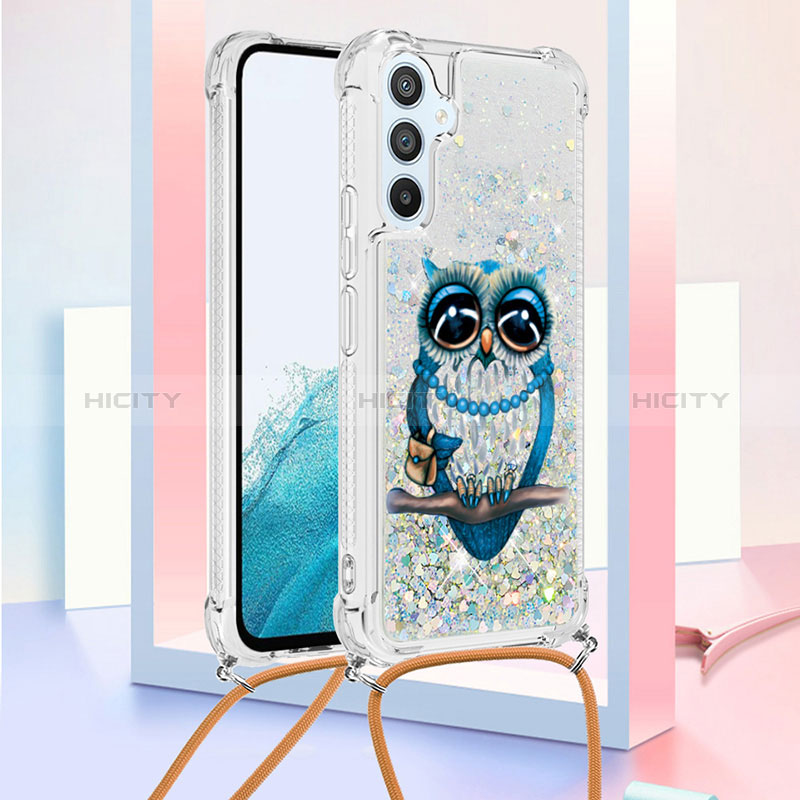 Funda Silicona Carcasa Goma Bling-Bling con Acollador Cordon Lanyard YB2 para Samsung Galaxy Quantum4 5G Multicolor