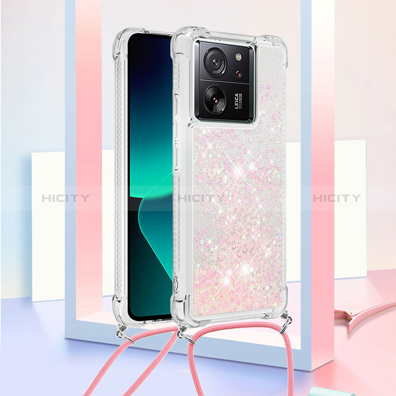 Funda Silicona Carcasa Goma Bling-Bling con Acollador Cordon Lanyard YB2 para Xiaomi Mi 13T Pro 5G