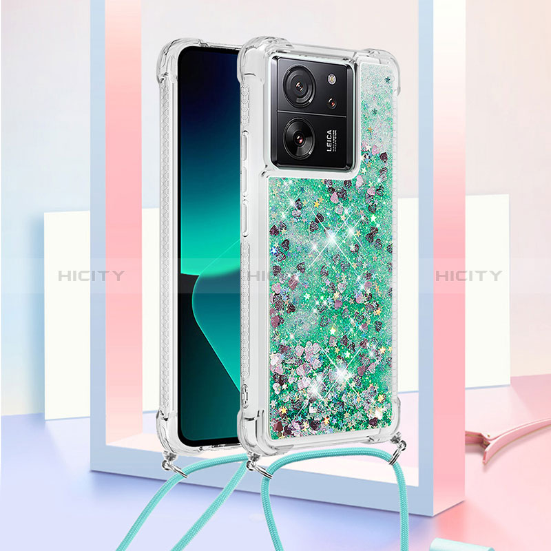 Funda Silicona Carcasa Goma Bling-Bling con Acollador Cordon Lanyard YB2 para Xiaomi Mi 13T Pro 5G