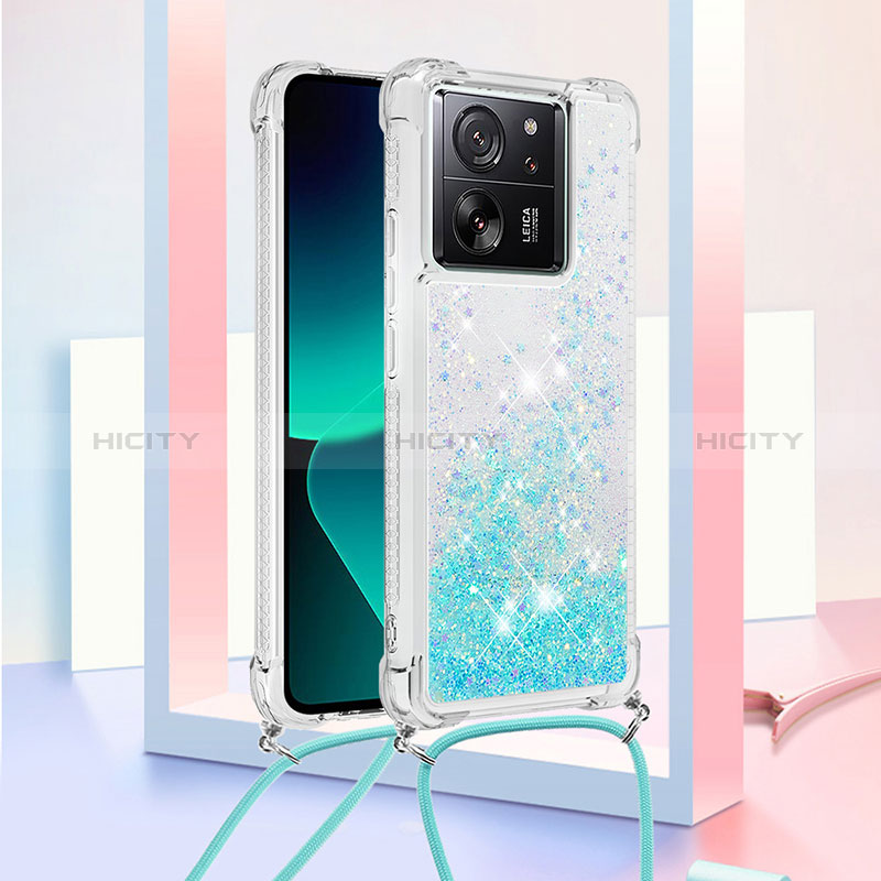 Funda Silicona Carcasa Goma Bling-Bling con Acollador Cordon Lanyard YB2 para Xiaomi Mi 13T Pro 5G