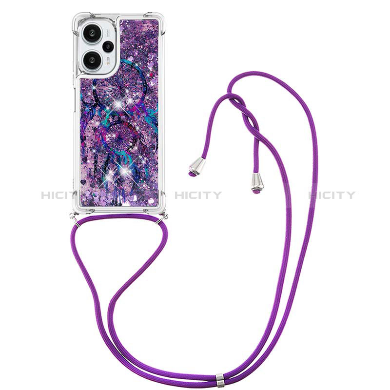 Funda Silicona Carcasa Goma Bling-Bling con Acollador Cordon Lanyard YB2 para Xiaomi Poco F5 5G