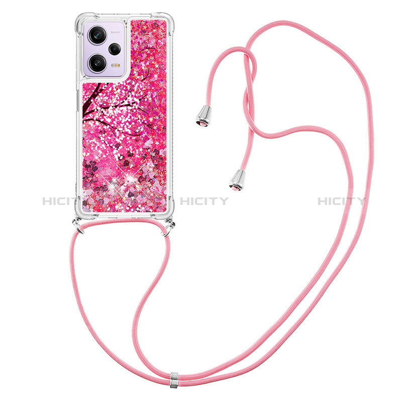 Funda Silicona Carcasa Goma Bling-Bling con Acollador Cordon Lanyard YB2 para Xiaomi Redmi Note 12 Pro 5G