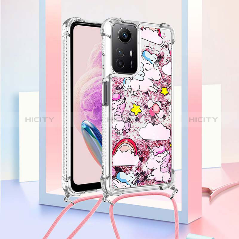 Funda Silicona Carcasa Goma Bling-Bling con Acollador Cordon Lanyard YB2 para Xiaomi Redmi Note 12S