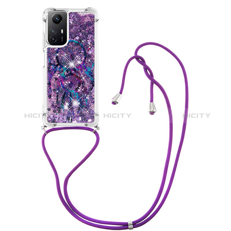 Funda Silicona Carcasa Goma Bling-Bling con Acollador Cordon Lanyard YB2 para Xiaomi Redmi Note 12S