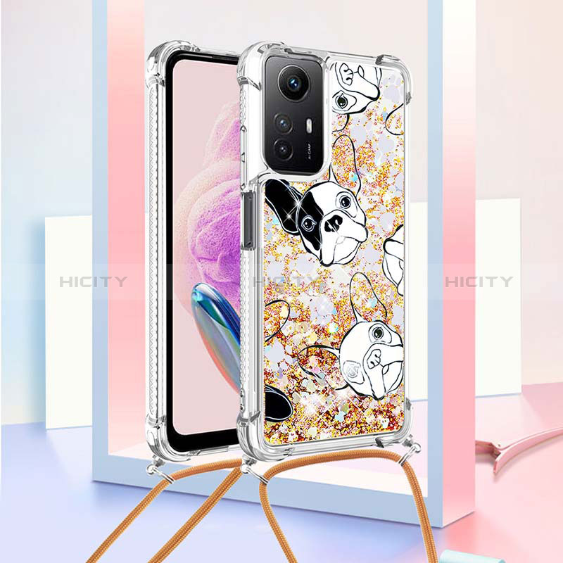 Funda Silicona Carcasa Goma Bling-Bling con Acollador Cordon Lanyard YB2 para Xiaomi Redmi Note 12S