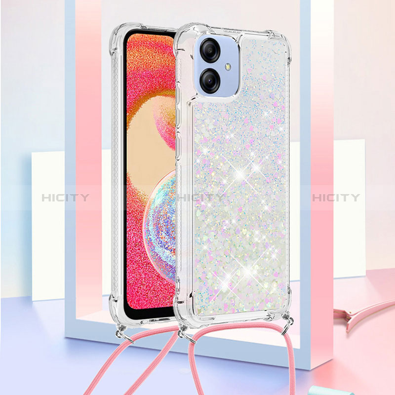 Funda Silicona Carcasa Goma Bling-Bling con Acollador Cordon Lanyard YB3 para Samsung Galaxy A04 4G