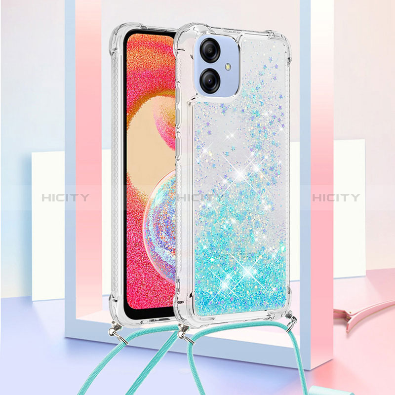 Funda Silicona Carcasa Goma Bling-Bling con Acollador Cordon Lanyard YB3 para Samsung Galaxy A04 4G