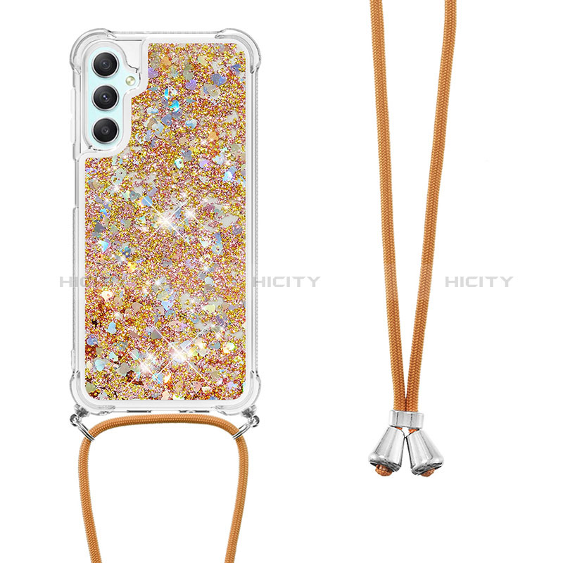 Funda Silicona Carcasa Goma Bling-Bling con Acollador Cordon Lanyard YB3 para Samsung Galaxy A24 4G