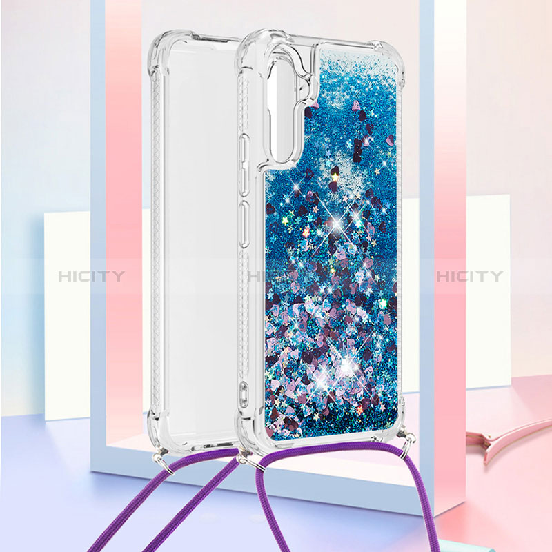 Funda Silicona Carcasa Goma Bling-Bling con Acollador Cordon Lanyard YB3 para Samsung Galaxy A34 5G