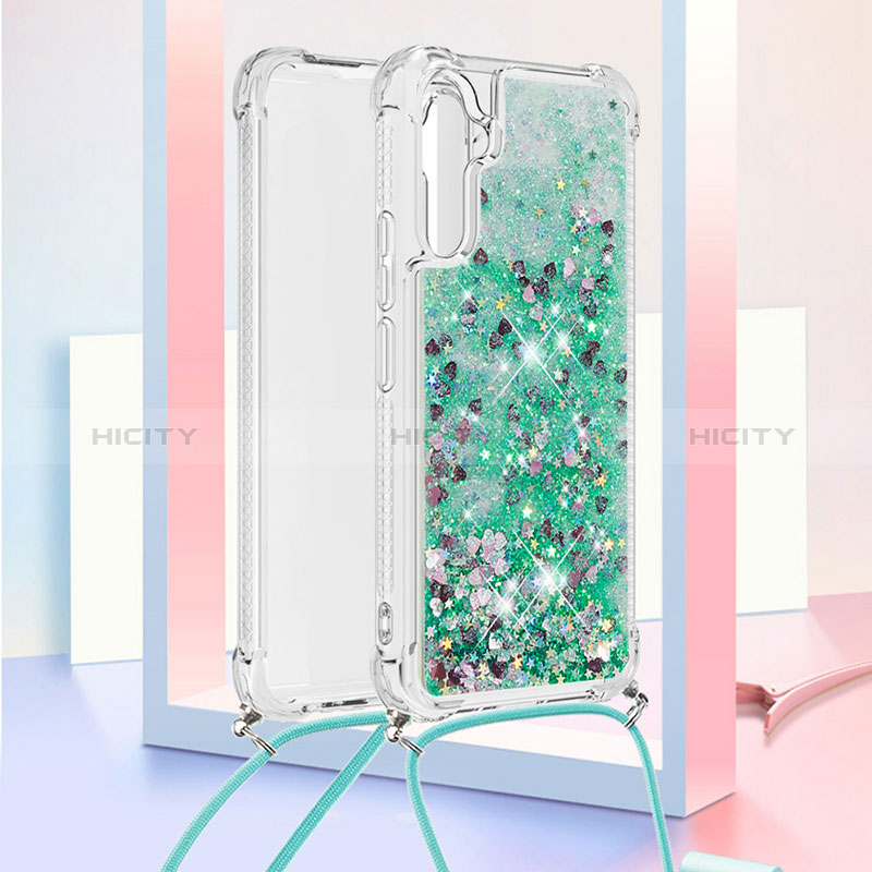 Funda Silicona Carcasa Goma Bling-Bling con Acollador Cordon Lanyard YB3 para Samsung Galaxy A34 5G