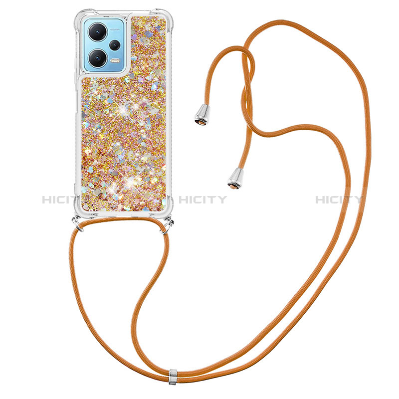 Funda Silicona Carcasa Goma Bling-Bling con Acollador Cordon Lanyard YB3 para Xiaomi Poco X5 5G