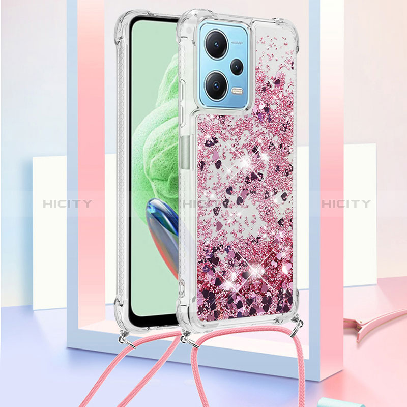 Funda Silicona Carcasa Goma Bling-Bling con Acollador Cordon Lanyard YB3 para Xiaomi Poco X5 5G