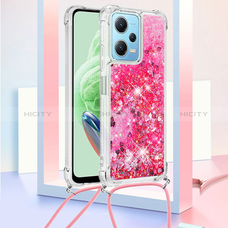 Funda Silicona Carcasa Goma Bling-Bling con Acollador Cordon Lanyard YB3 para Xiaomi Redmi Note 12 5G