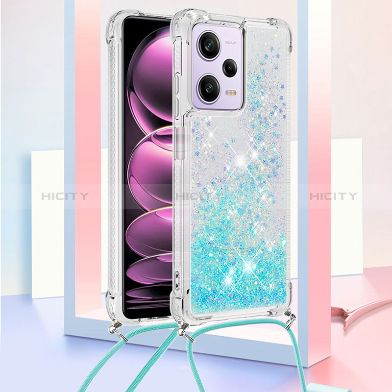 Funda Silicona Carcasa Goma Bling-Bling con Acollador Cordon Lanyard YB3 para Xiaomi Redmi Note 12 Pro 5G