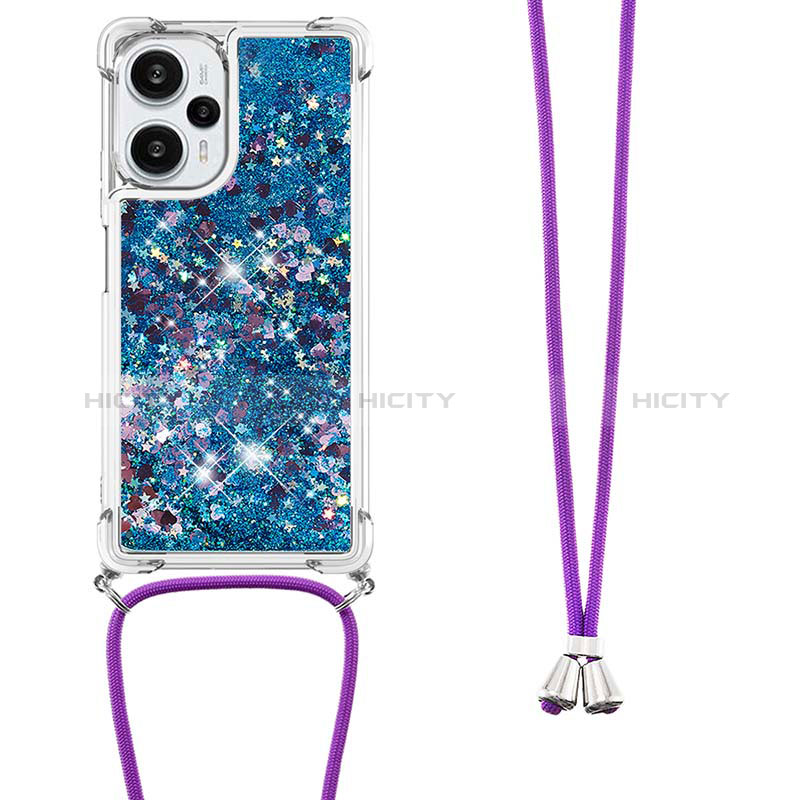 Funda Silicona Carcasa Goma Bling-Bling con Acollador Cordon Lanyard YB3 para Xiaomi Redmi Note 12 Turbo 5G