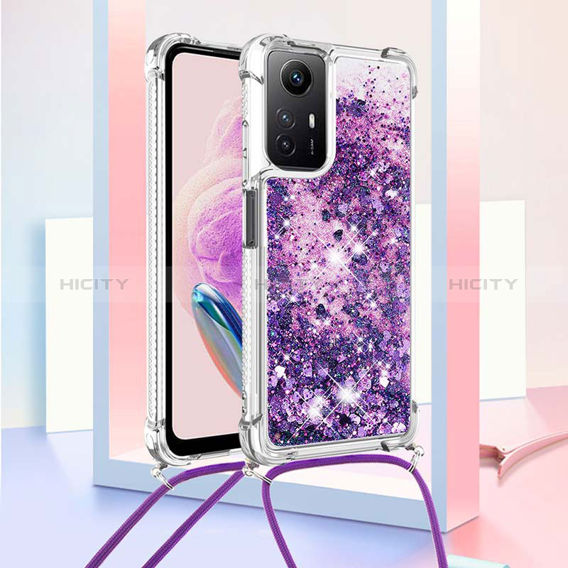 Funda Silicona Carcasa Goma Bling-Bling con Acollador Cordon Lanyard YB3 para Xiaomi Redmi Note 12S