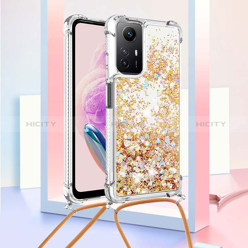 Funda Silicona Carcasa Goma Bling-Bling con Acollador Cordon Lanyard YB3 para Xiaomi Redmi Note 12S