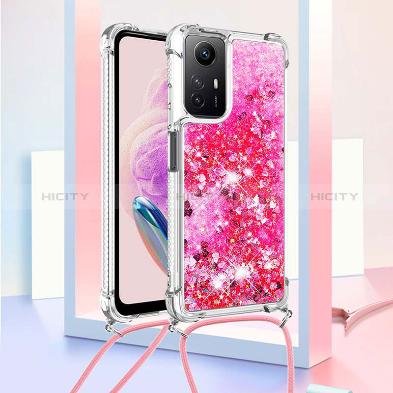 Funda Silicona Carcasa Goma Bling-Bling con Acollador Cordon Lanyard YB3 para Xiaomi Redmi Note 12S