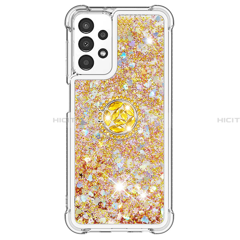 Funda Silicona Carcasa Goma Bling-Bling con Anillo de dedo Soporte S01 para Samsung Galaxy A13 4G