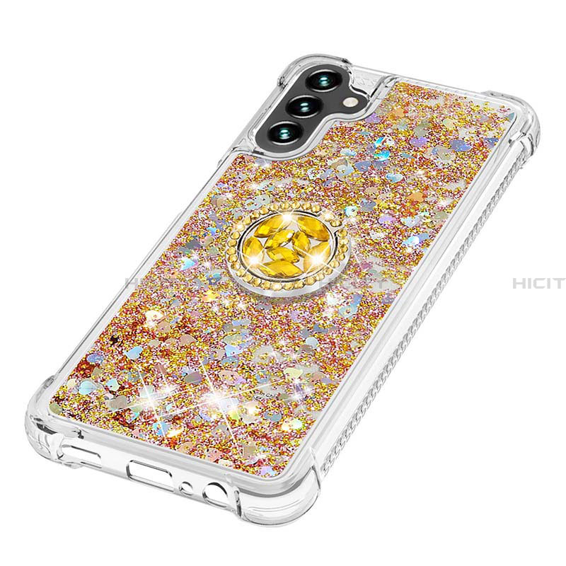 Funda Silicona Carcasa Goma Bling-Bling con Anillo de dedo Soporte S01 para Samsung Galaxy A13 5G