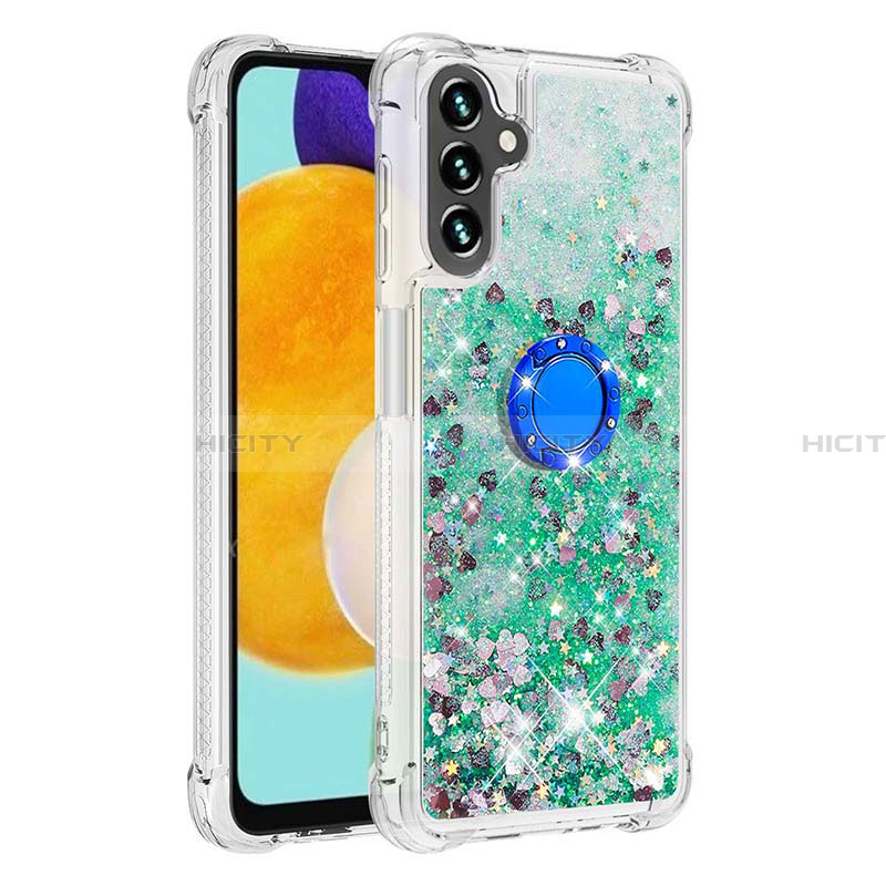 Funda Silicona Carcasa Goma Bling-Bling con Anillo de dedo Soporte S01 para Samsung Galaxy A13 5G