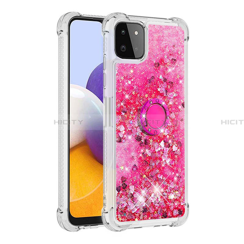 Funda Silicona Carcasa Goma Bling-Bling con Anillo de dedo Soporte S01 para Samsung Galaxy A22 5G