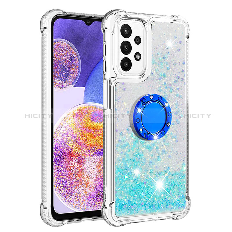 Funda Silicona Carcasa Goma Bling-Bling con Anillo de dedo Soporte S01 para Samsung Galaxy A23 5G