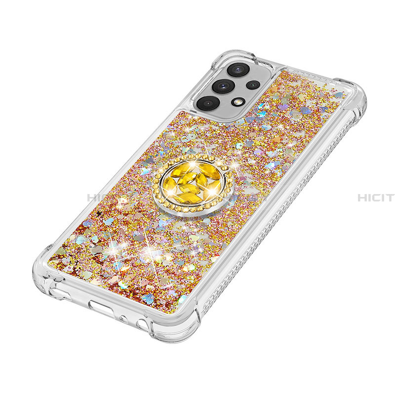 Funda Silicona Carcasa Goma Bling-Bling con Anillo de dedo Soporte S01 para Samsung Galaxy A32 5G