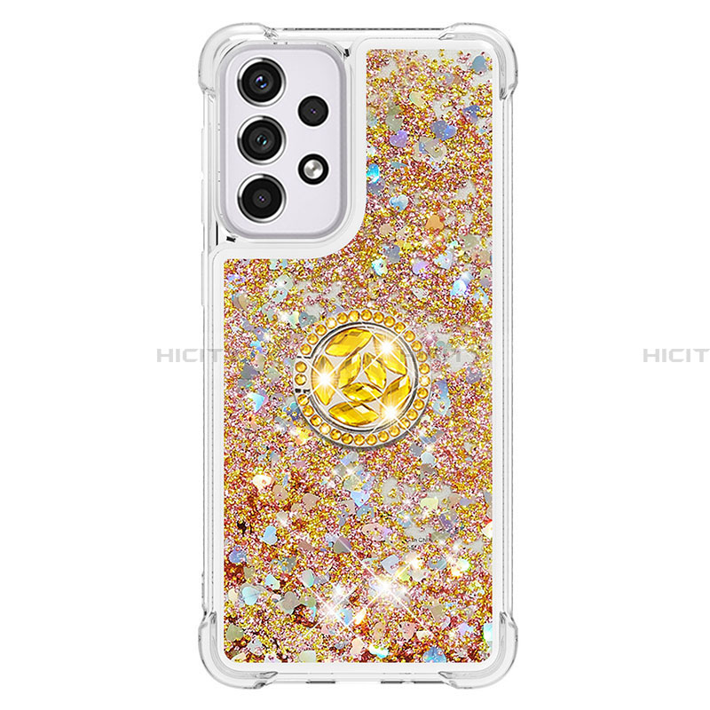 Funda Silicona Carcasa Goma Bling-Bling con Anillo de dedo Soporte S01 para Samsung Galaxy A33 5G