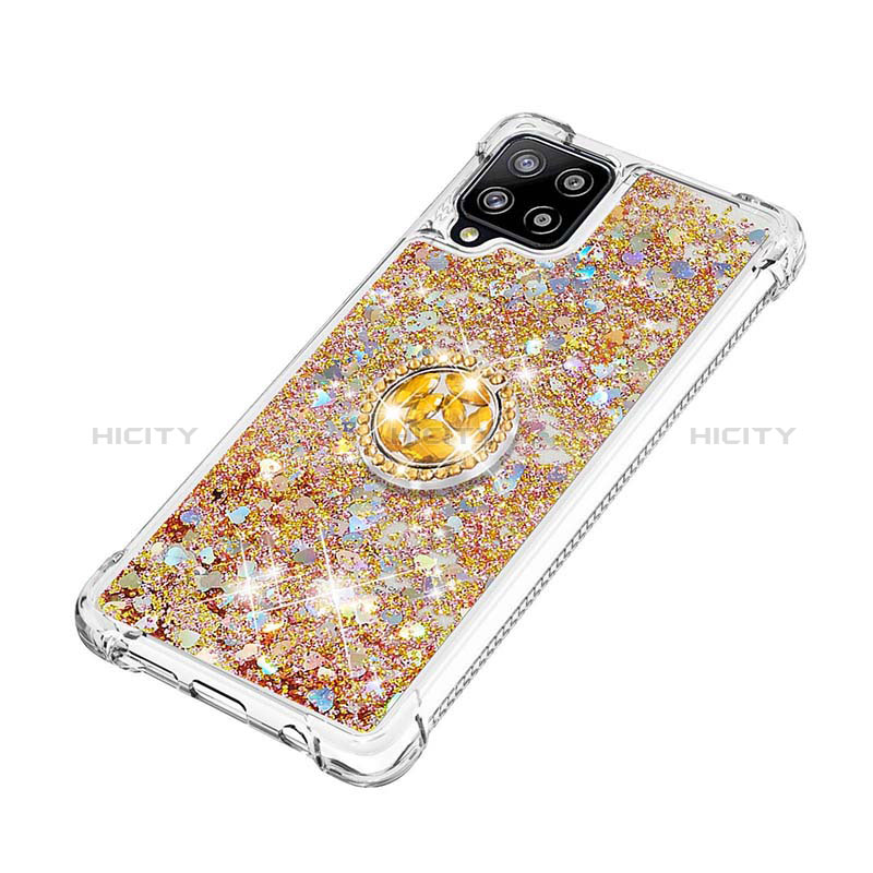 Funda Silicona Carcasa Goma Bling-Bling con Anillo de dedo Soporte S01 para Samsung Galaxy A42 5G