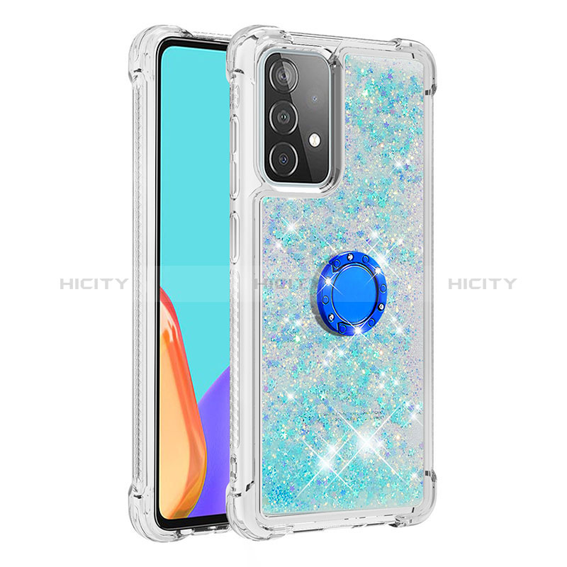 Funda Silicona Carcasa Goma Bling-Bling con Anillo de dedo Soporte S01 para Samsung Galaxy A52s 5G