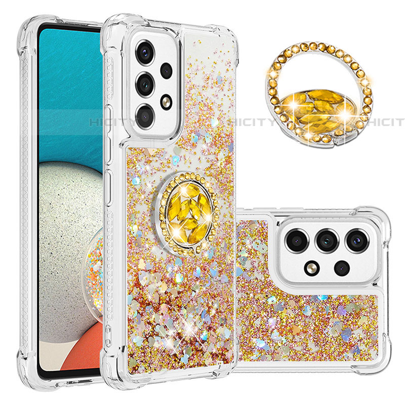 Funda Silicona Carcasa Goma Bling-Bling con Anillo de dedo Soporte S01 para Samsung Galaxy A53 5G