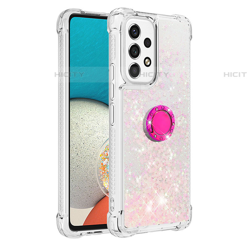 Funda Silicona Carcasa Goma Bling-Bling con Anillo de dedo Soporte S01 para Samsung Galaxy A53 5G