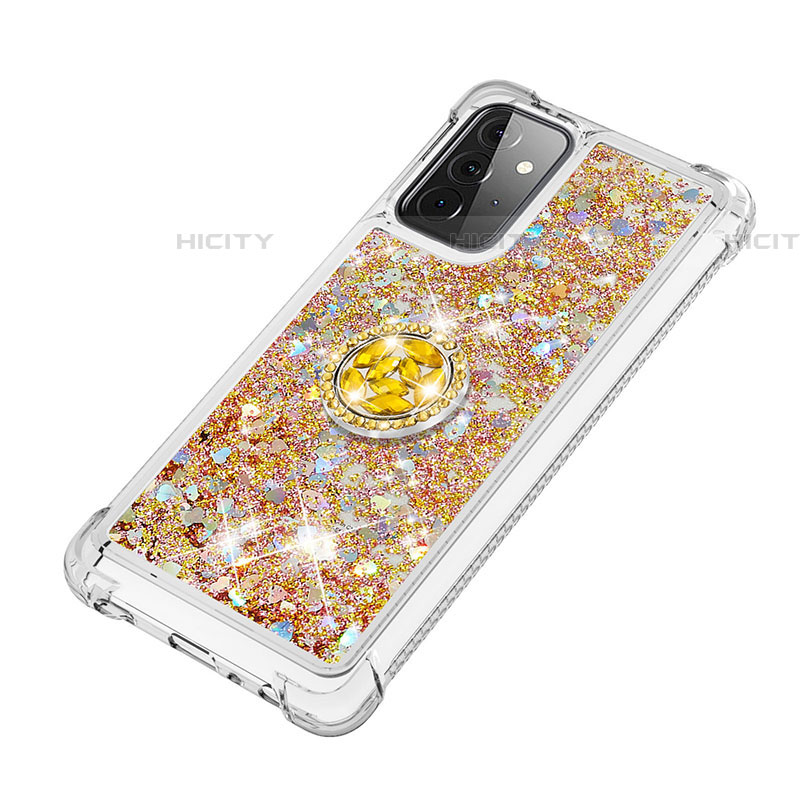 Funda Silicona Carcasa Goma Bling-Bling con Anillo de dedo Soporte S01 para Samsung Galaxy A72 4G