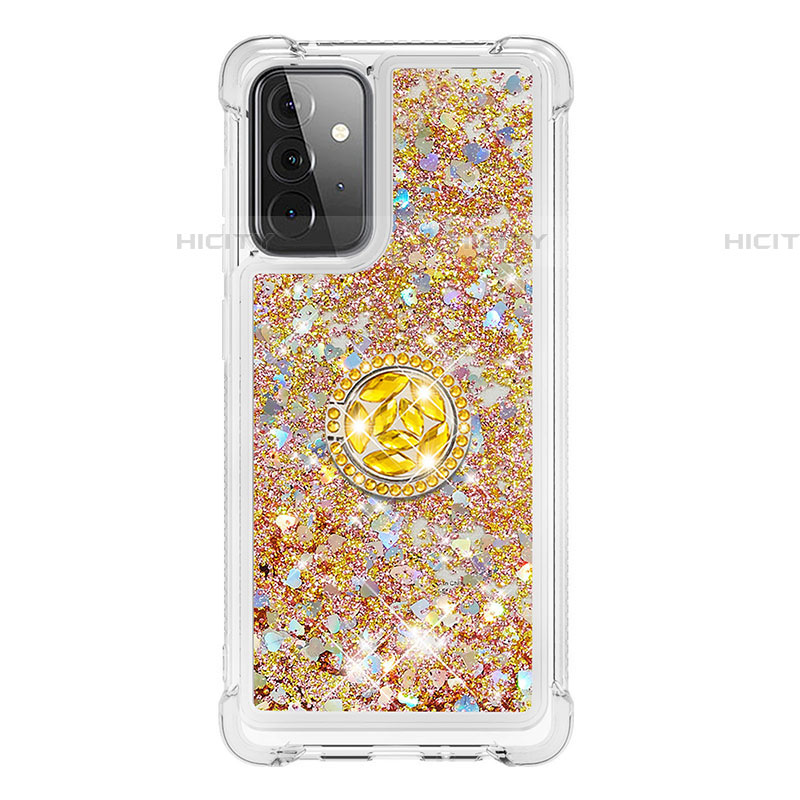 Funda Silicona Carcasa Goma Bling-Bling con Anillo de dedo Soporte S01 para Samsung Galaxy A72 5G