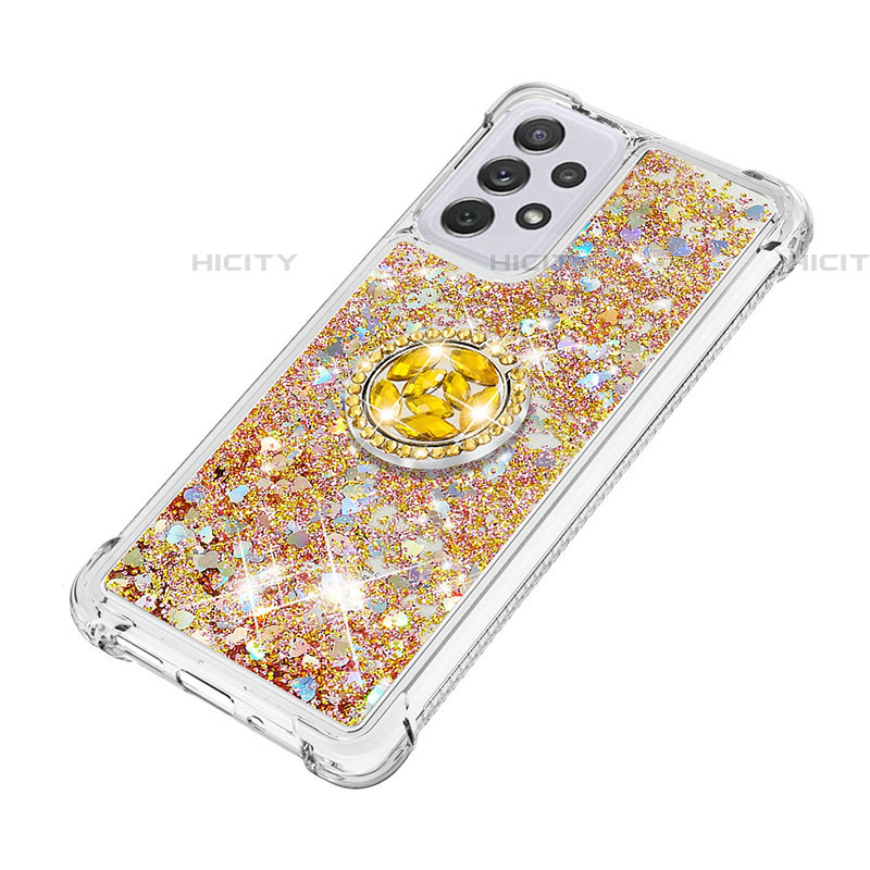 Funda Silicona Carcasa Goma Bling-Bling con Anillo de dedo Soporte S01 para Samsung Galaxy A73 5G