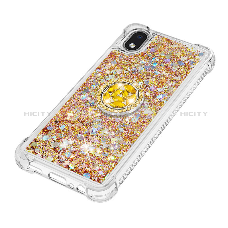 Funda Silicona Carcasa Goma Bling-Bling con Anillo de dedo Soporte S01 para Samsung Galaxy M01 Core