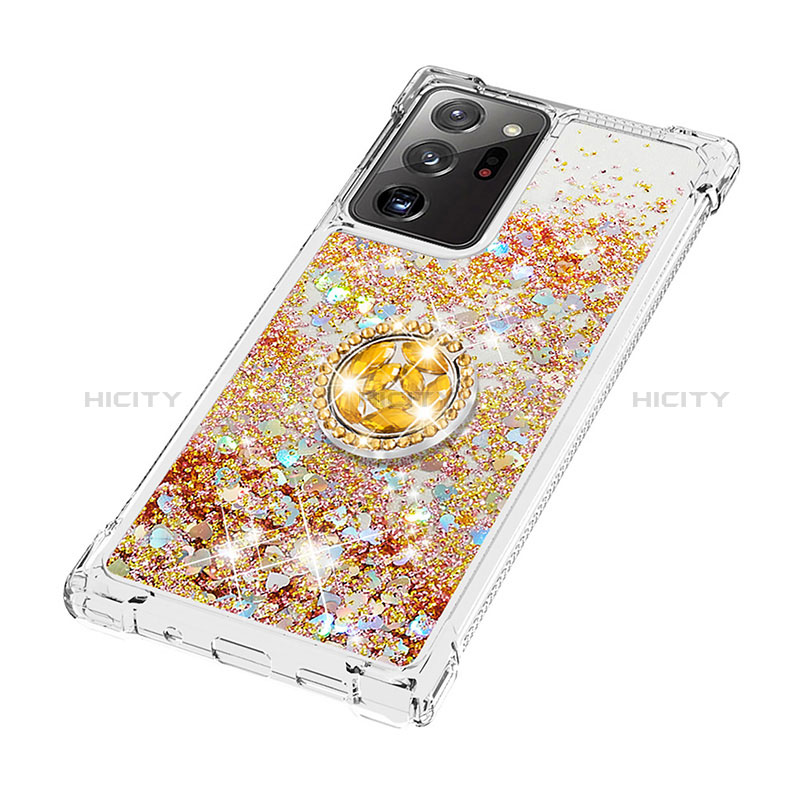 Funda Silicona Carcasa Goma Bling-Bling con Anillo de dedo Soporte S01 para Samsung Galaxy Note 20 Ultra 5G