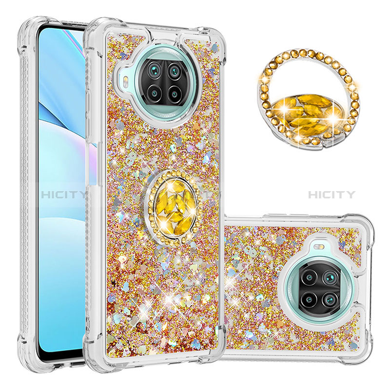 Funda Silicona Carcasa Goma Bling-Bling con Anillo de dedo Soporte S01 para Xiaomi Mi 10i 5G