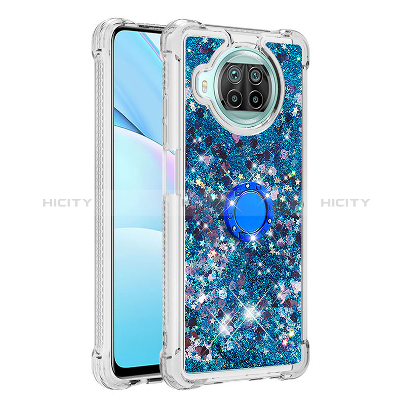 Funda Silicona Carcasa Goma Bling-Bling con Anillo de dedo Soporte S01 para Xiaomi Mi 10i 5G