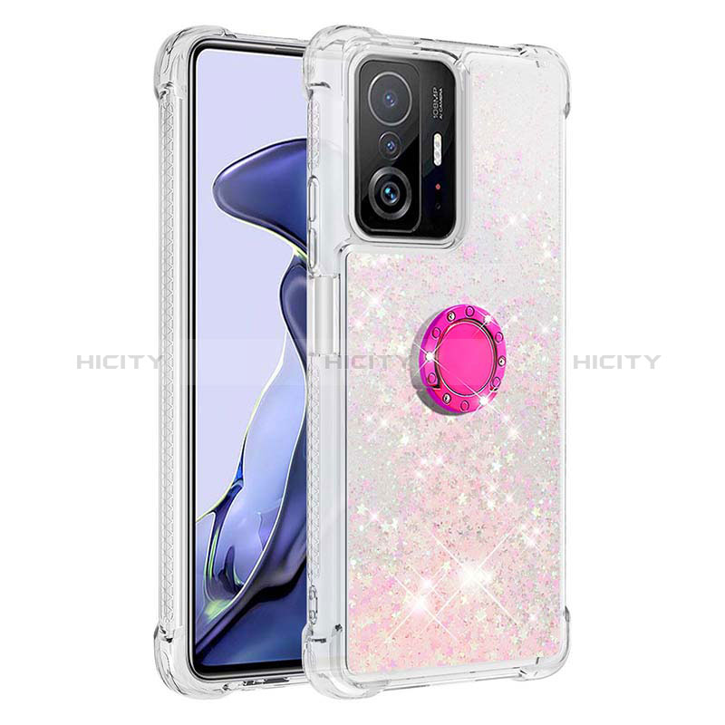 Funda Silicona Carcasa Goma Bling-Bling con Anillo de dedo Soporte S01 para Xiaomi Mi 11T 5G