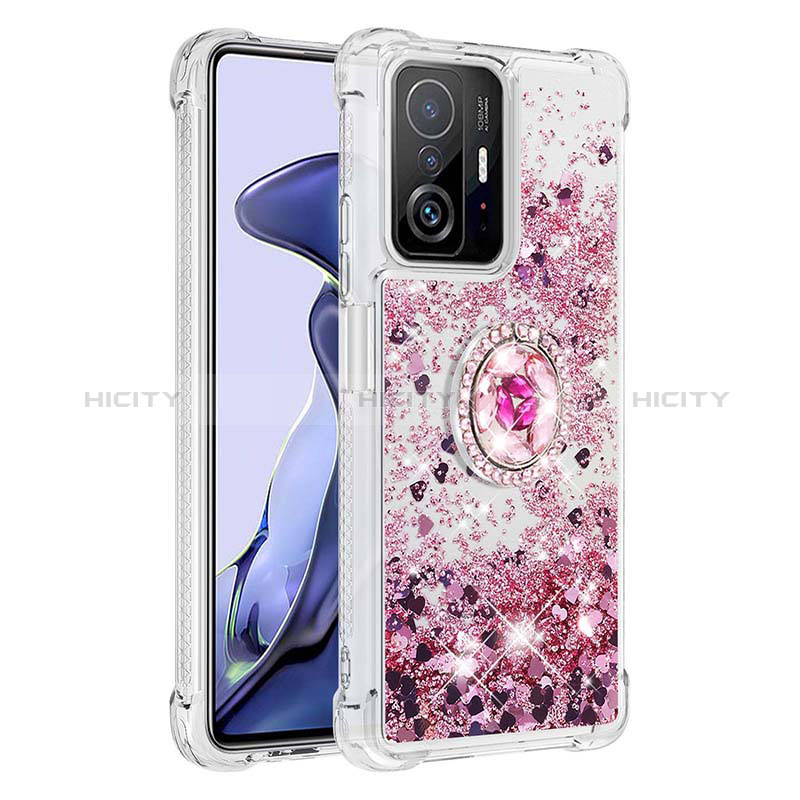 Funda Silicona Carcasa Goma Bling-Bling con Anillo de dedo Soporte S01 para Xiaomi Mi 11T 5G